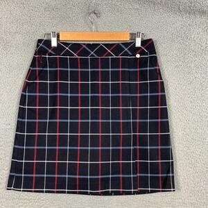Golfino Skort Skirt Women's US 6 Black Multi Check Windowpane Stretch Golf‎